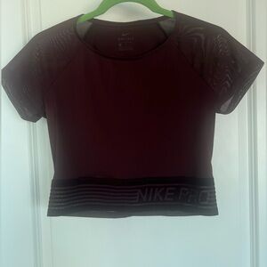 Nike mesh crop top - size large - color burgundy